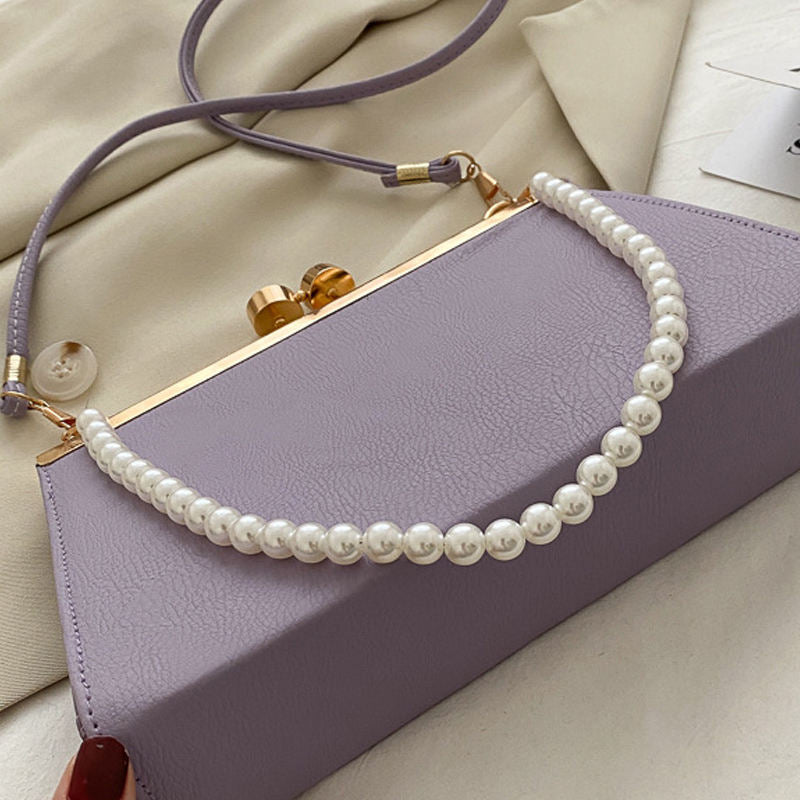 Ladies fashion vintage shoulder messenger bag crossbody women pearl bags handbag