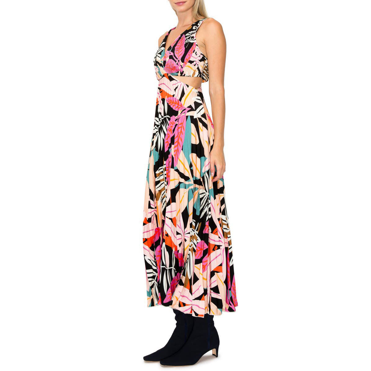 Summer Floral Maxi Dress For Women Lady V Neck Sleeveless Elegant Prom Women Casual Dress