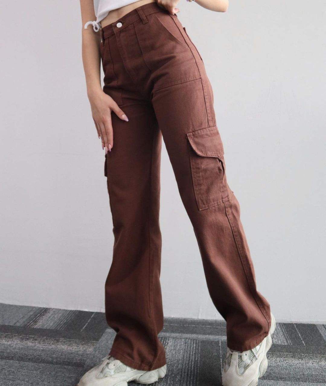Cargo pants ladies casual trouser woman clothes pants women high waisted trousers with pocket