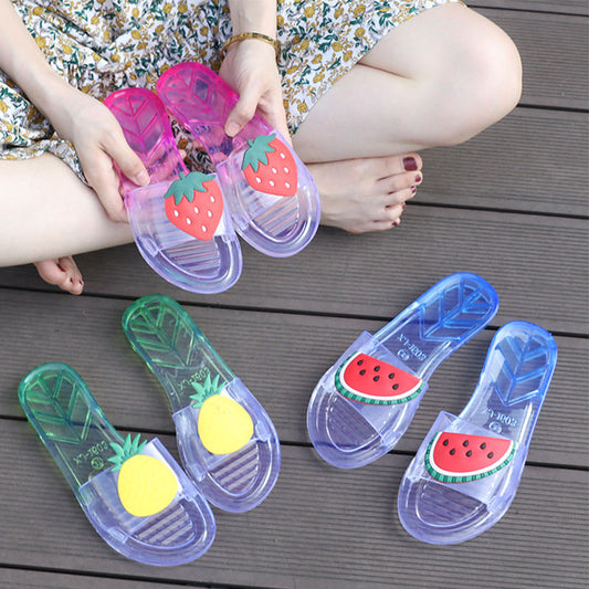 Jelly shoes plastic fruit sandal comfortable flat heel beach slippers slippers for women