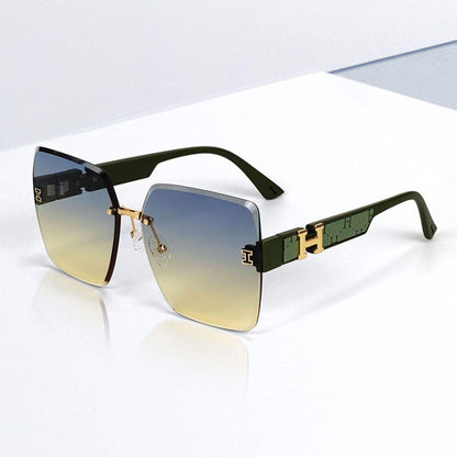 Vintage Women's Sun Glasses Custom Logo Branded Luxury Rimless