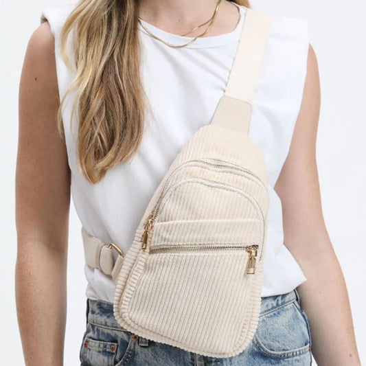 Waist Belt Chest Bags Wholesale Ladies Zipper Sling Bags For Women Crossbody Woman Corduroy Bag