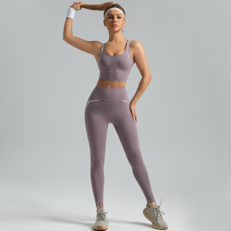 Fitness yoga set high-intensity exercise set high elasticity quick drying breathable yoga suit