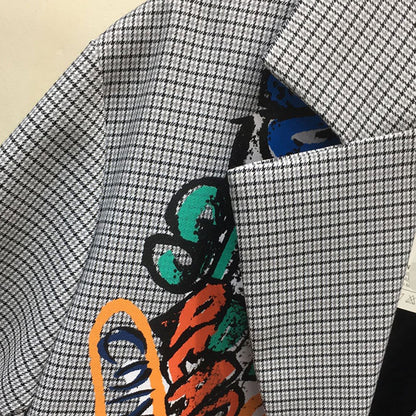 TWOTWINSTYLE Blezar Women Letter Print Notched Collar Single Breasted Ladies Blazers