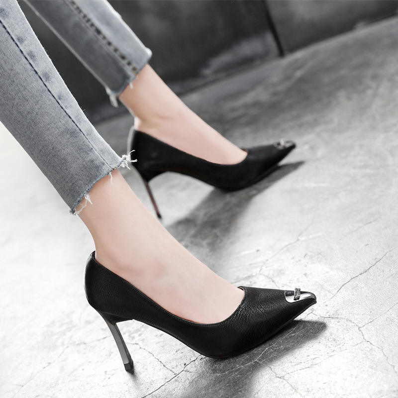 Ladies summer footwear pumps slip on formal shoes women heels