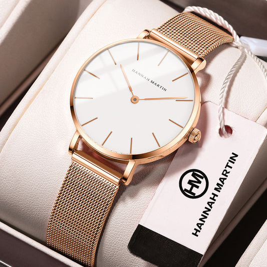 Waterproof Ladies Watches Milanese Mesh Strap Wrist Watches for Women