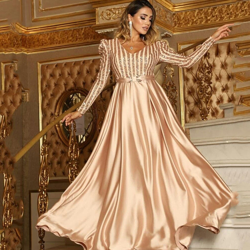 Ladies High Quality Elegant Long Dress Formal Slim Shape Evening Dresses