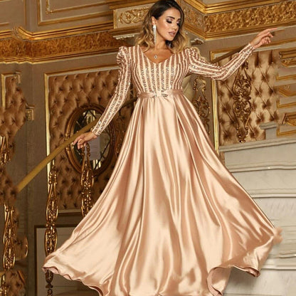 Ladies High Quality Elegant Long Dress Formal Slim Shape Evening Dresses