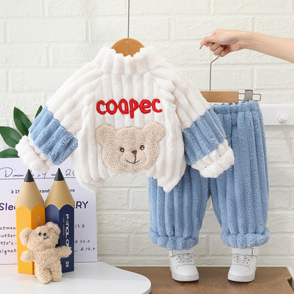 Children's Flannel Pajama Set Autumn