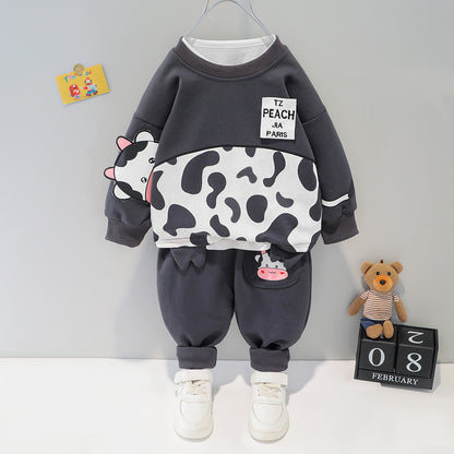 Baby Boys Outfit Two Piece Hoodie Kids Set Child Long Sleeve Clothing