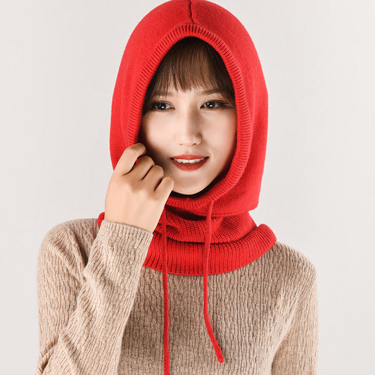 Ear Knit Wool Scarf Bib Women Pullover