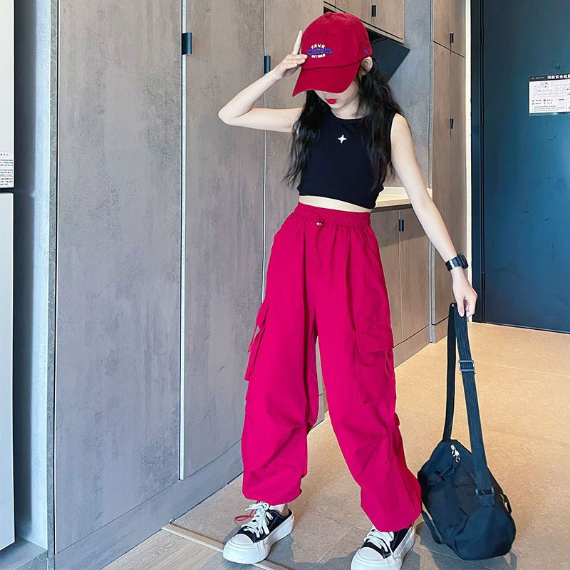 Girls' Overalls Thin Women's Older Children Hip Hop Costume